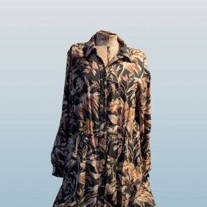 H&M Floral Button-Down Cozy Nap Dress